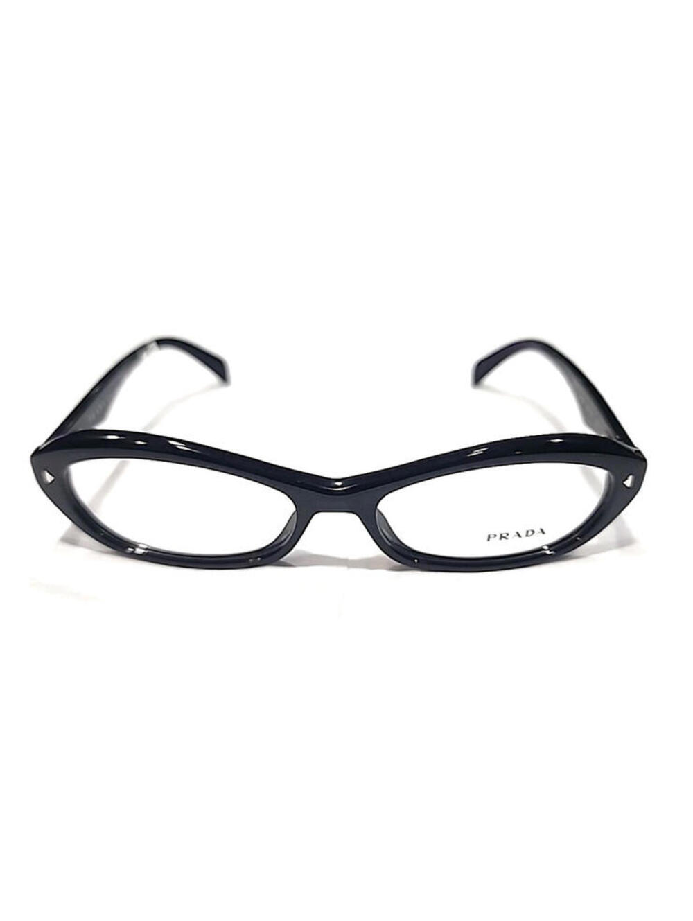 PRADA VPR110 IAB 101 Milan Glossy Black Oval Eyeglasses 54-16 135 Case Box Cloth - Picture 3 of 9